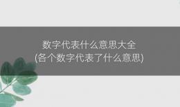 数字代表什么意思大全(各个数字代表了什么意思)