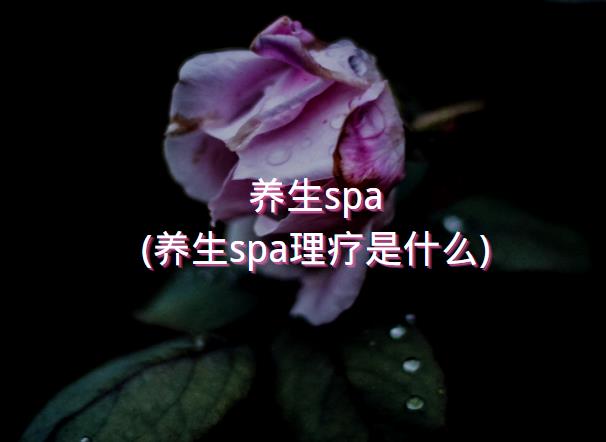 养生spa(养生spa理疗是什么)